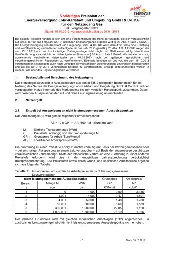 Voraussichtliches Preisblatt_Gas_2013_151012 - Energie