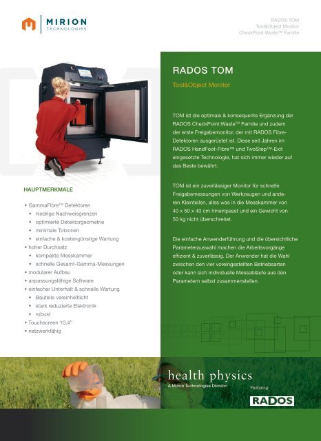 TOM - Mirion Technologies (RADOS)