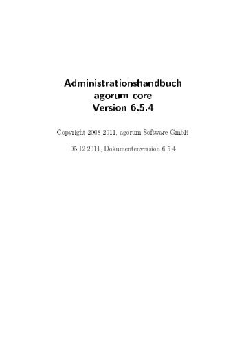 Administrationshandbuch agorum core Version 6.5.4