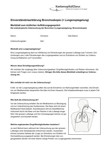 Einverständniserklärung Bronchoskopie