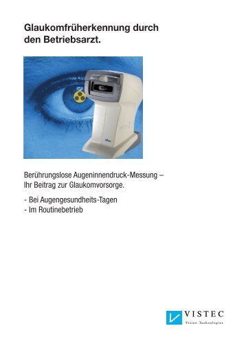 Glaukomfrüherkennung durch den Betriebsarzt - Vistec AG