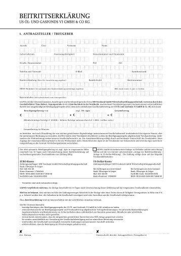 BEITRITTSERKLÄRUNG - Energy Capital Invest