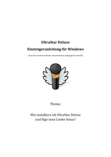 Songs hinzufügen - Ultrastar Deluxe - SourceForge