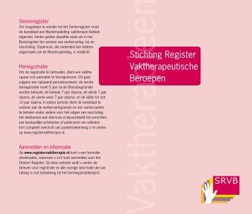 SRVB folder - Federatie Vaktherapeutische Beroepen