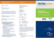 PATONSEMINAR - Paton - Technische Universität Ilmenau