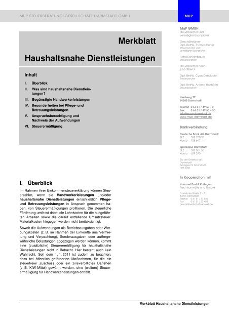 Haushaltsnahe dienstleistungen barzahlung