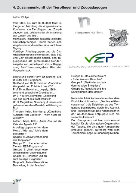 Begegnung Zoo - VZP