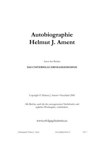 Autobiographie Helmut J. Ament