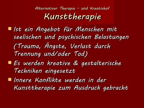 Alternativer Therapie – und Kreativhof