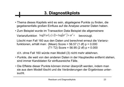 Residuen und Diagnostikplots