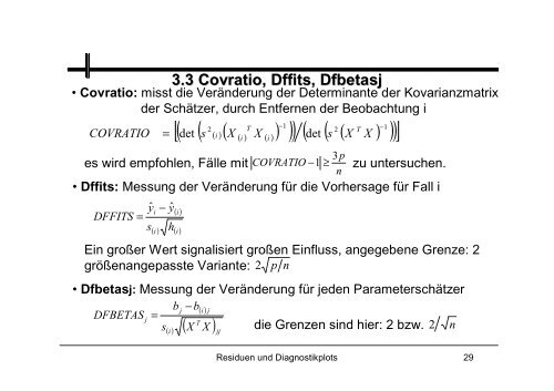 Residuen und Diagnostikplots