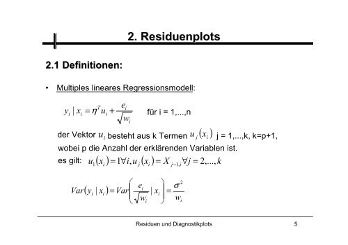 Residuen und Diagnostikplots