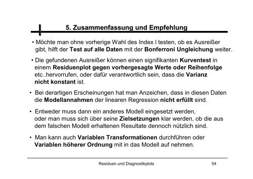 Residuen und Diagnostikplots