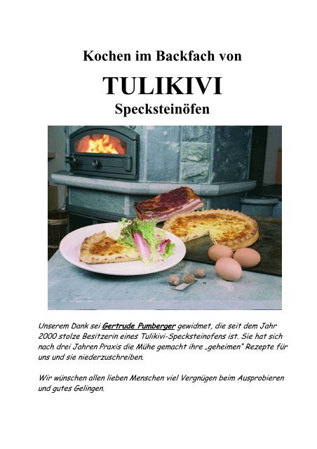 TULIKIVI Rezepte zum Download - Neuhauser Specksteinöfen