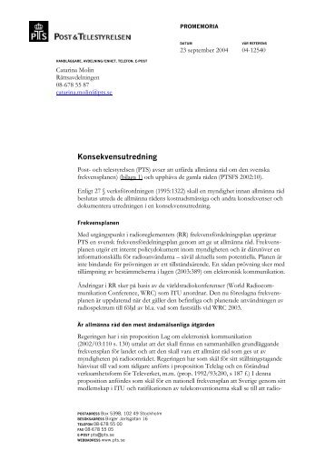 Konsekvensutredning - och Telestyrelsen