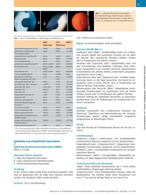 IC3D-Klassifikation von Hornhautdystrophien1 - Cornea Society