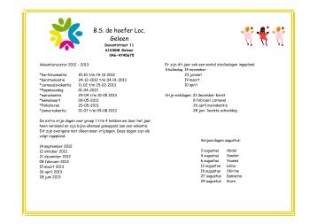 2012-2013-Geleen tekst schoolkalender - Basisschool de hoefer