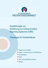 Broschüre mit Praxistipps - Aktionsbündnis Patientensicherheit