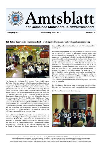 125 Jahre Turnverein Kleinreinsdorf - Teichwolframsdorf