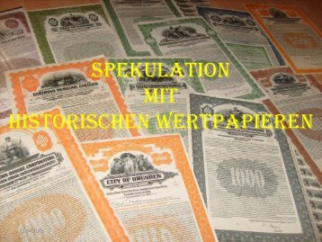 Spekulation mit Historischen Wertpapieren - Hans-Georg Glasemann