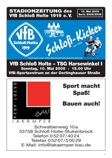 Sport macht Spaß! Bauen auch! - VfB Schloß Holte 1919 eV