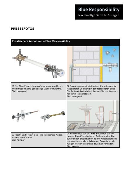 Fotoblatt_Frostsichere Armaturen - Blue Responsibility