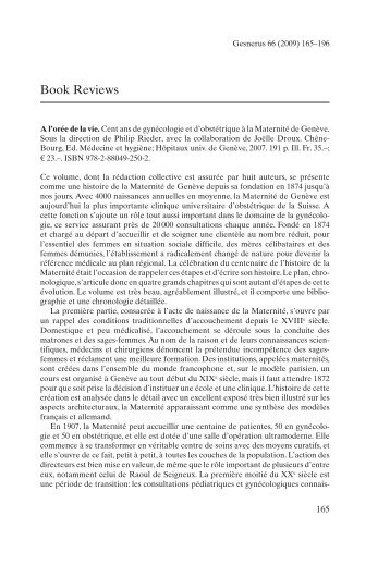 Book Reviews - Gesnerus