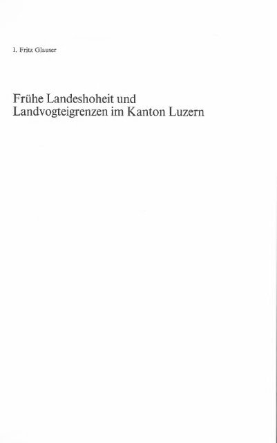 Die Luzemer Pfarreien und Landvogteien