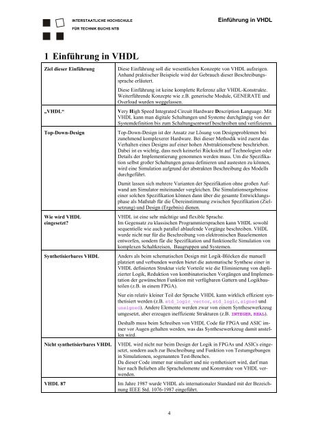 Eine Einführung in die Schaltungsent- wicklung mit VHDL