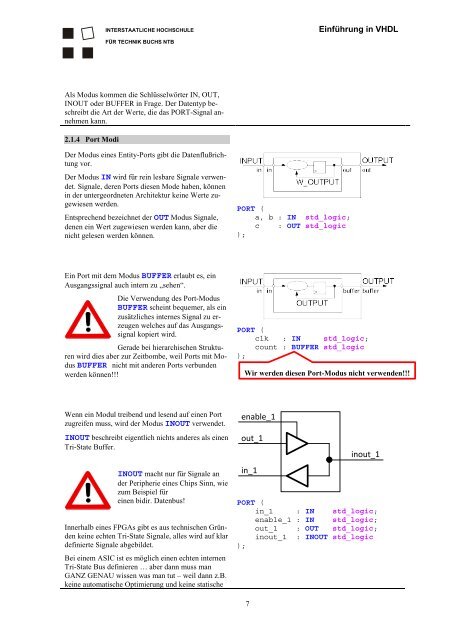 Eine Einführung in die Schaltungsent- wicklung mit VHDL