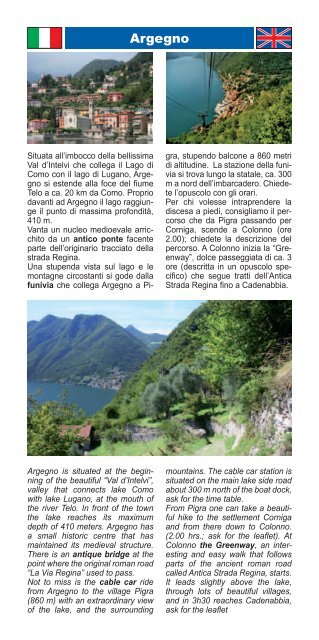 Itinerari in battello in PDF - Comune di Menaggio