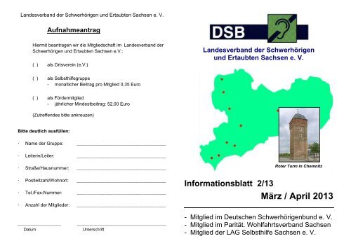 März / April 2013 - LV der Schwerhörigen und Ertaubten Sachsen eV