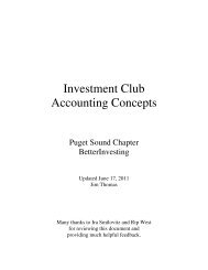 Investment Club Accounting Concepts - Bivio