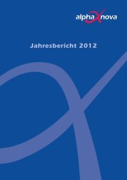alpha nova Jahresbericht 2012 (PDF)