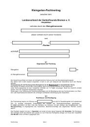 Kleingarten-Pachtvertrag - Gartenfreunde Bremen