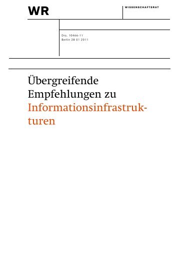 Übergreifende Empfehlungen zu ... - Wissenschaftsrat