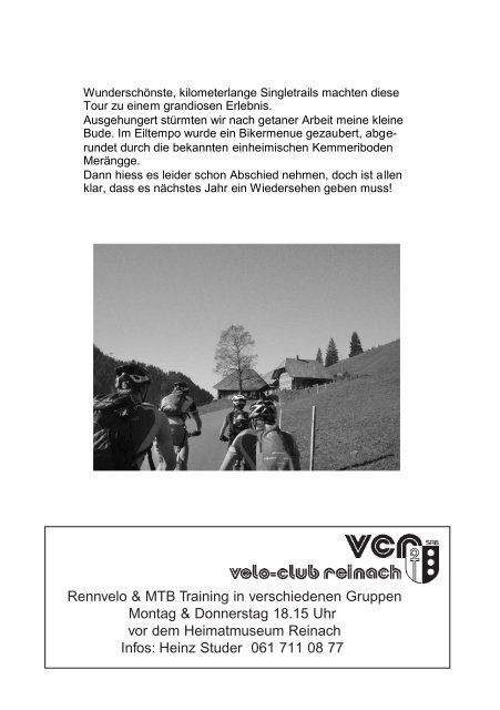 Kettenblatt Februar - Velo-Club Reinach