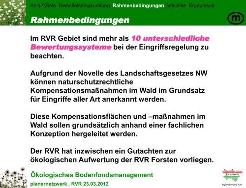 Ökologisches Bodenfondsmanagement - Metropole Ruhr