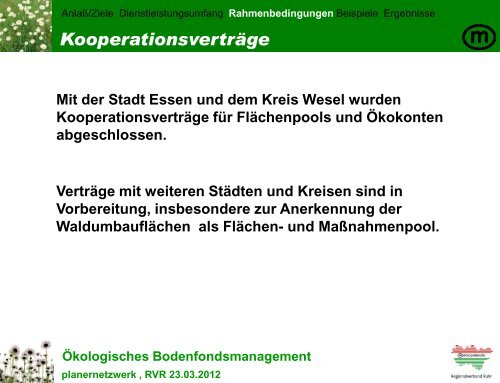 Ökologisches Bodenfondsmanagement - Metropole Ruhr