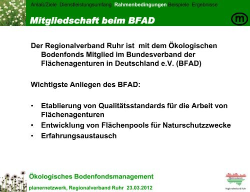 Ökologisches Bodenfondsmanagement - Metropole Ruhr