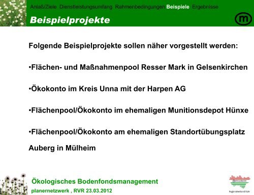 Ökologisches Bodenfondsmanagement - Metropole Ruhr