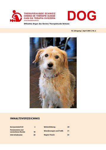 2013, Nr. 2 April (PDF, 1.3 MB) - Verein Therapiehunde Schweiz