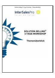 Agenda - Solution Selling® 3 Tage Seminar - InterSalesPro