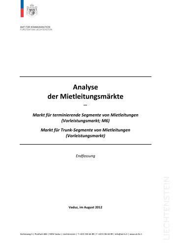 Analyse der Mietleitungsmärkte