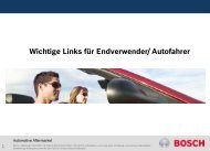 Wichtige Links für Endverwender/ Autofahrer - Bosch