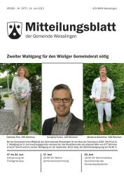 Mitteilungsblatt - Weisslingen