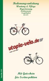 Betriebsanleitung - Utopia velo gmbh