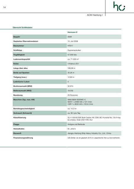 Prospekt zum Download (PDF - 2,5 MB) - ACM Schiffsbeteiligung