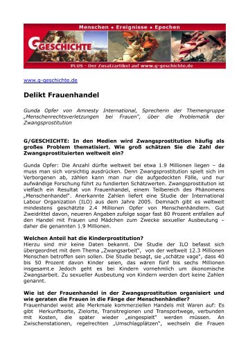 Delikt Frauenhandel - G/Geschichte