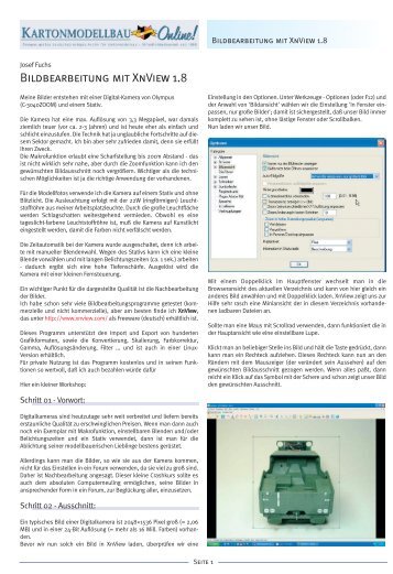 Bildbearbeitung mit XnView 1.8 - Kartonmodell-forum.de